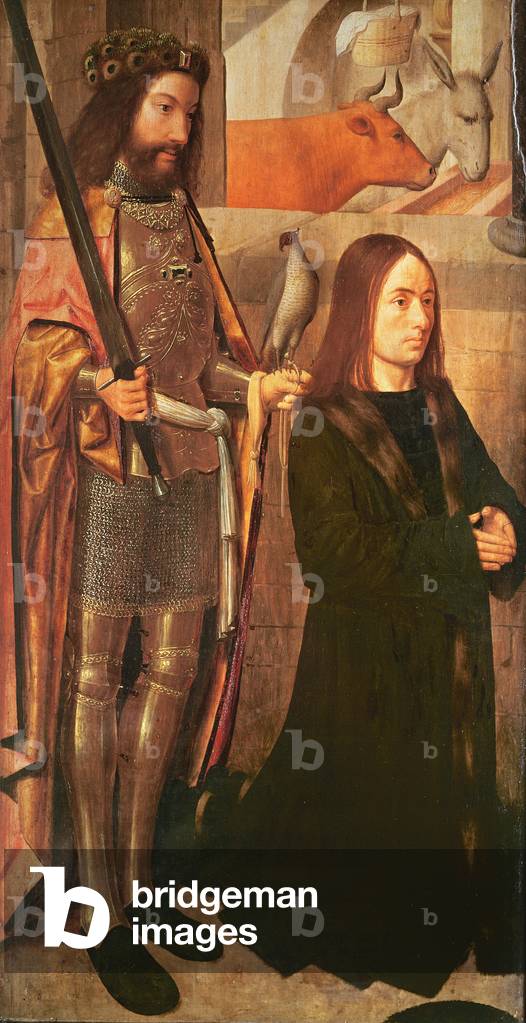 Saint Hubert and donor (oil on panel) (see also 404573 and 404575)