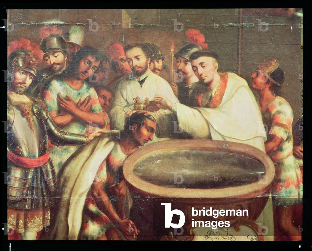 First Baptism of the Indians by the Dominicans (oil on canvas)