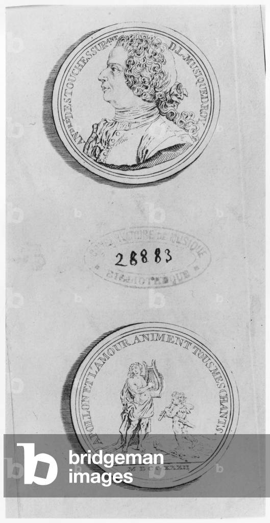 Andre Cardinal Destouches, engraved from a medal of 1732, c.1750 (engraving) (b/w photo)