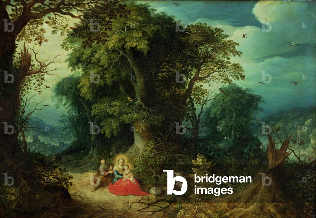 The Rest on the Flight into Egypt (oil on panel)
