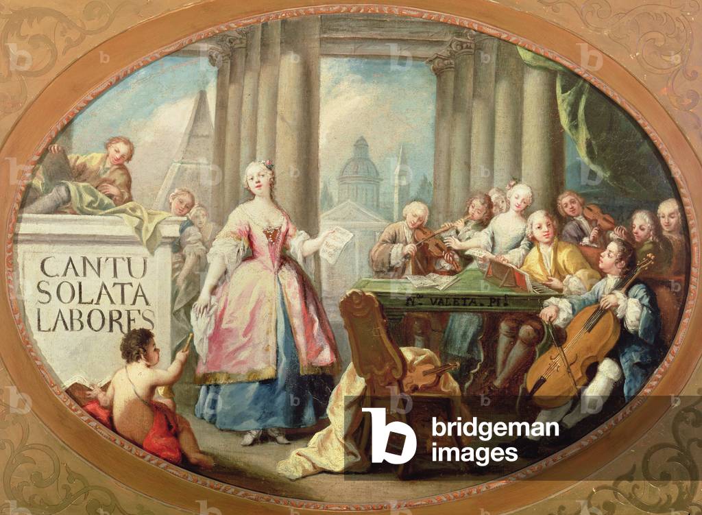 Immagine di Dipinto "Allegoria della musica (olio su tela)", 18th Secolo di Nicolas Valeta