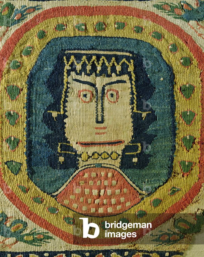 Female bust in a medallion (linen & wool)