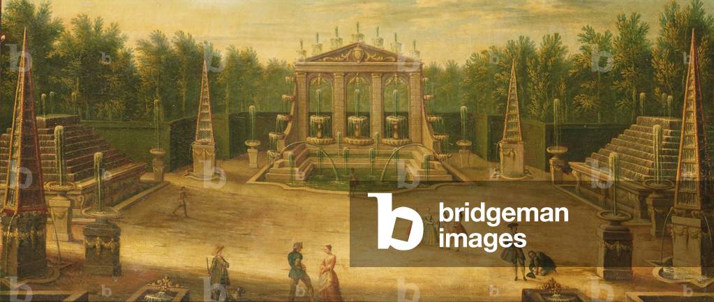 The Water Alley and the Dragon Fountain, Versailles (oil on canvas)