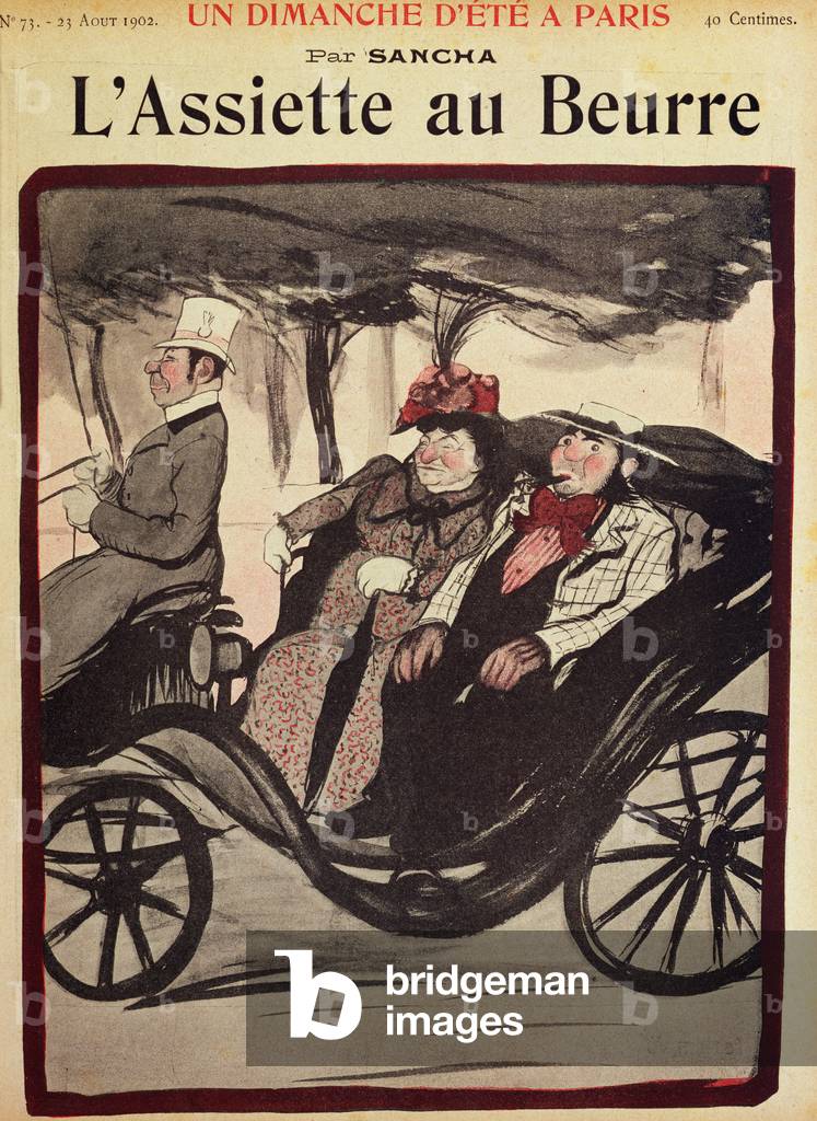 A Sunday morning drive in Paris, illustration from 'L'Assiette au Beurre', 23 August, 1902 (colour litho)