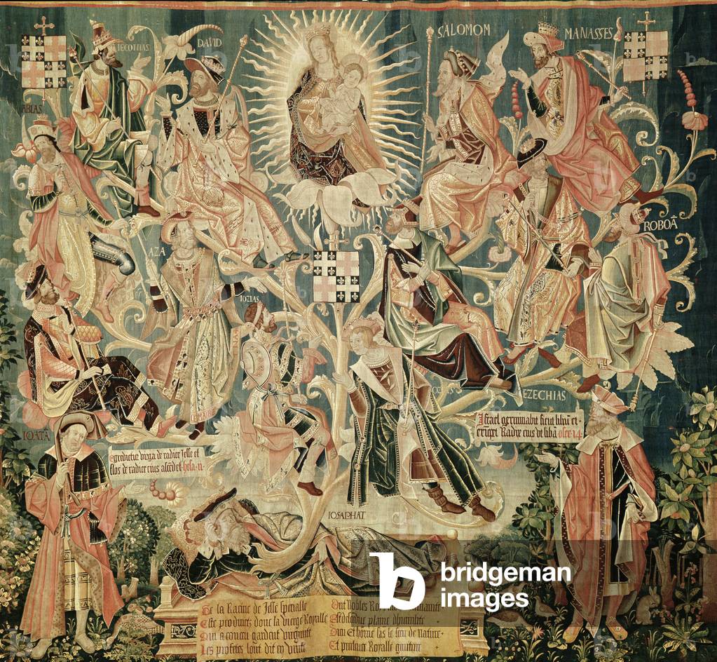 The Tree of Jesse, scenes from the Life of the Virgin, 1530 (see also 61162-64) (tapestry)