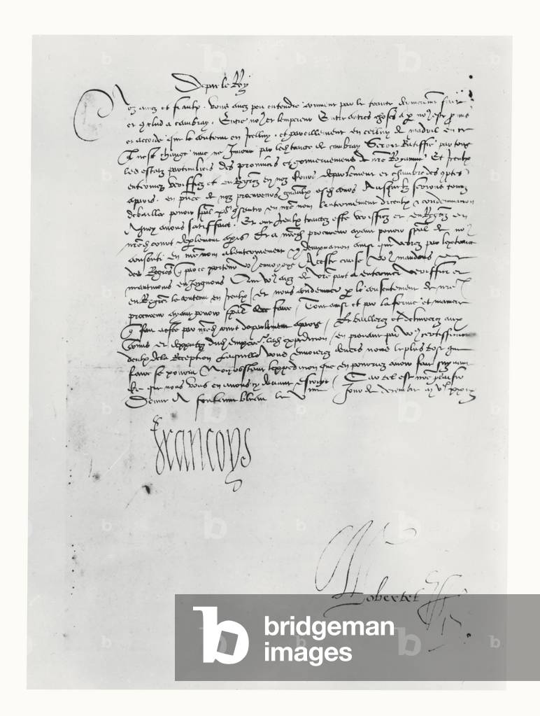 Letter from Francis I of France to the Parlement of Bordeaux, 1529 (pen & ink on paper)