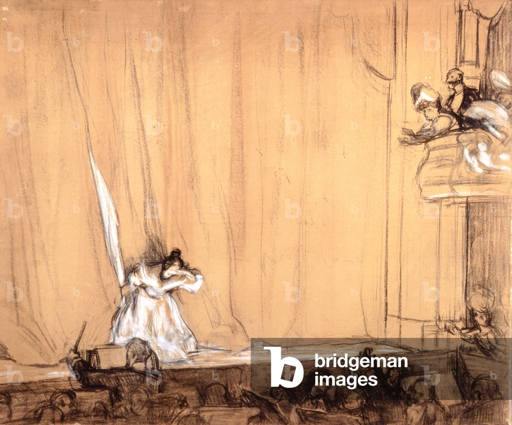 Immagine di Disegno "Le Salut de la Divette (matita e gesso bianco su carta)" di Rene Francois Xavier Prinet, 