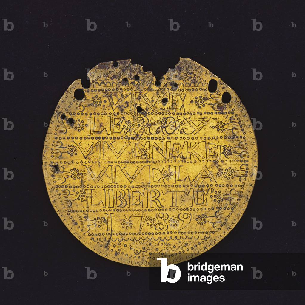 Moon: 'Vive le Roy, vive Necker, vive la liberté 1789' (brass)