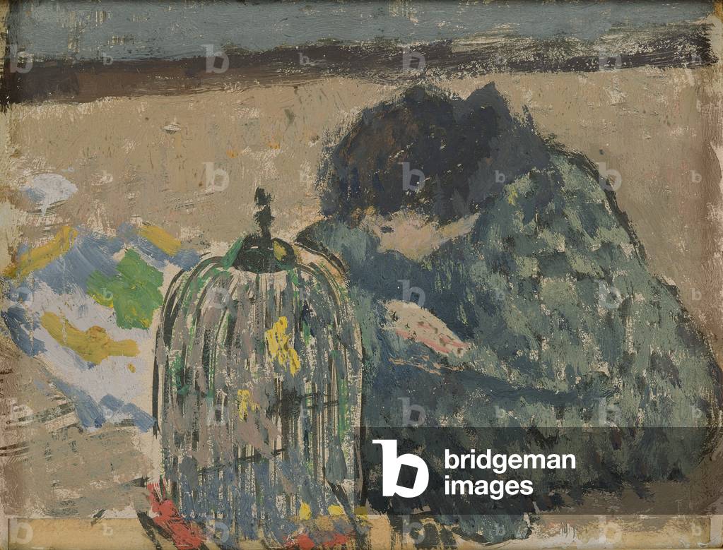 Donna con un canarino, c. 1892-94 (olio su scheda)