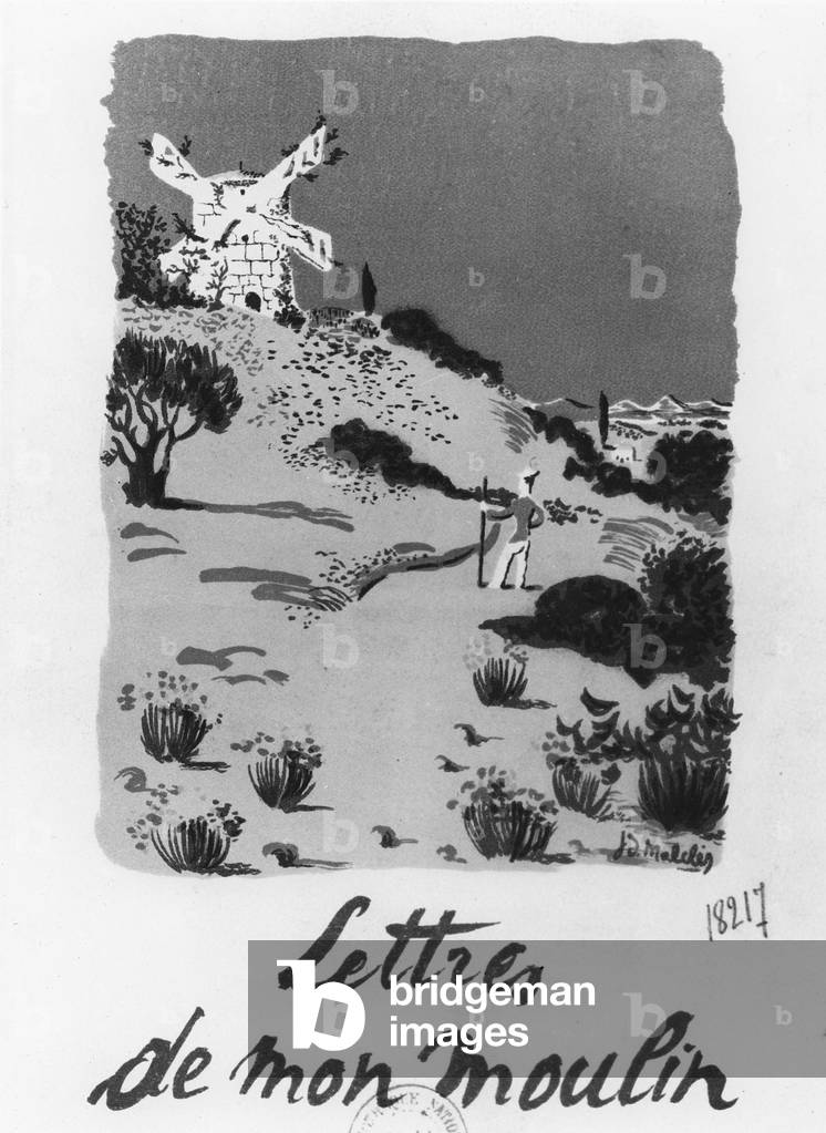 Illustration from 'Lettres de mon Moulin', by Alphonse Daudet (lithograph)