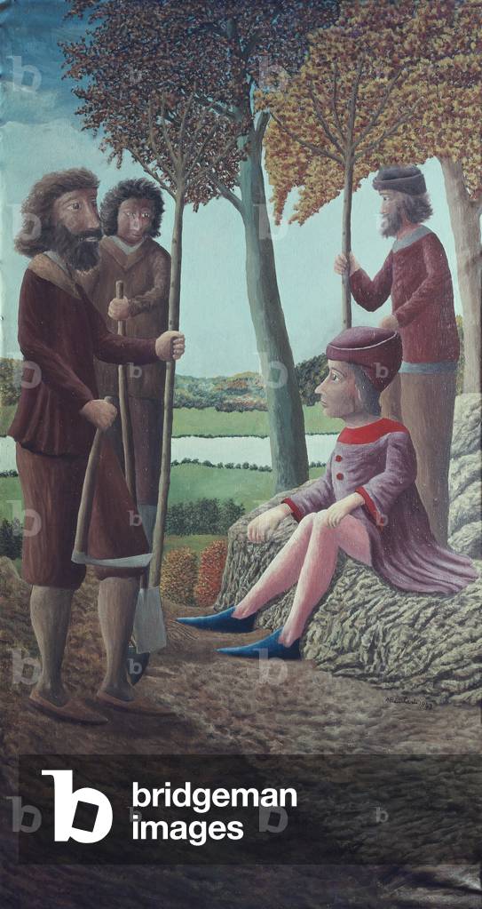 Louis XI (1423-83) Planting Mulberry Trees near Tours, 1943 (oil on canvas)