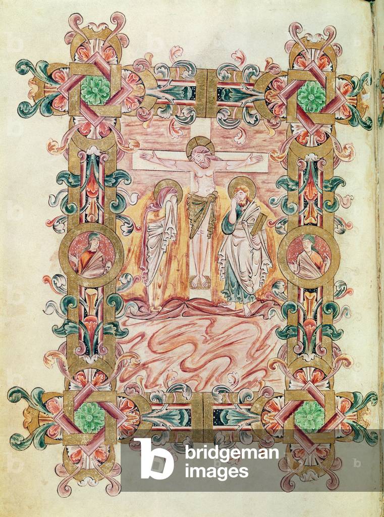 Ms 274 (Y-6) fol.71v The Crucifixion, from the Missal of Robert of Jumieges, c.1016 (vellum)