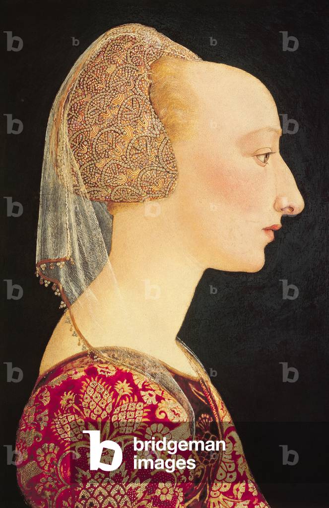 Ritratto di dama in rosso, 1460-70 (olio e tempera su tavola)