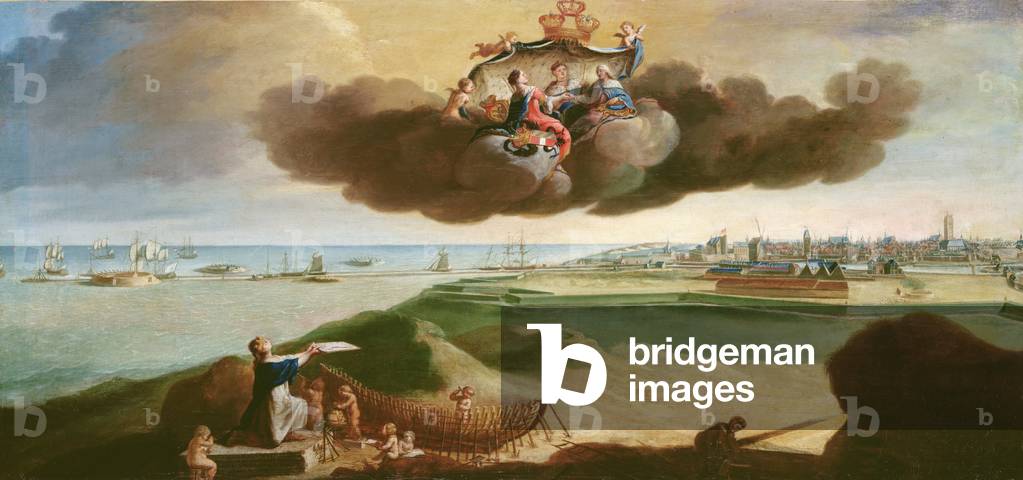 The Town of Dunkirk Presenting the Plan for its Renovation to Louis XV (1710-74) 1758 (oil on canvas)