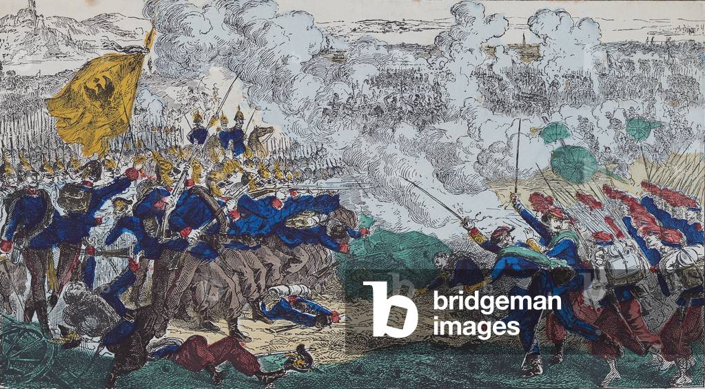 The Battles of Champigny and Villiers-sur-Marne, 30th November 1870, 1870-99 (coloured engraving)