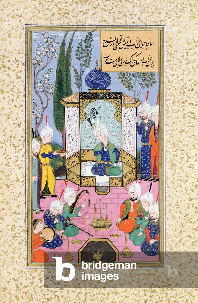 Ms B-284 Fol.33b The Court of the Sultan, illustration from 'The Divan of Sultan Husayn Bayqara', c.1540 (gouache on paper)