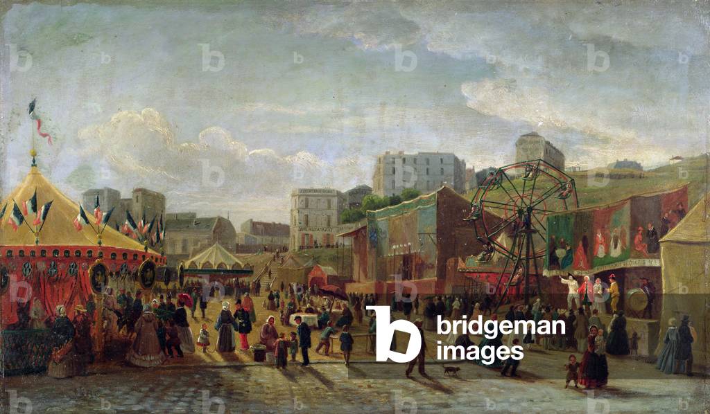 A Fair, Place Saint-Pierre, Montmartre in 1861 (oil on panel)