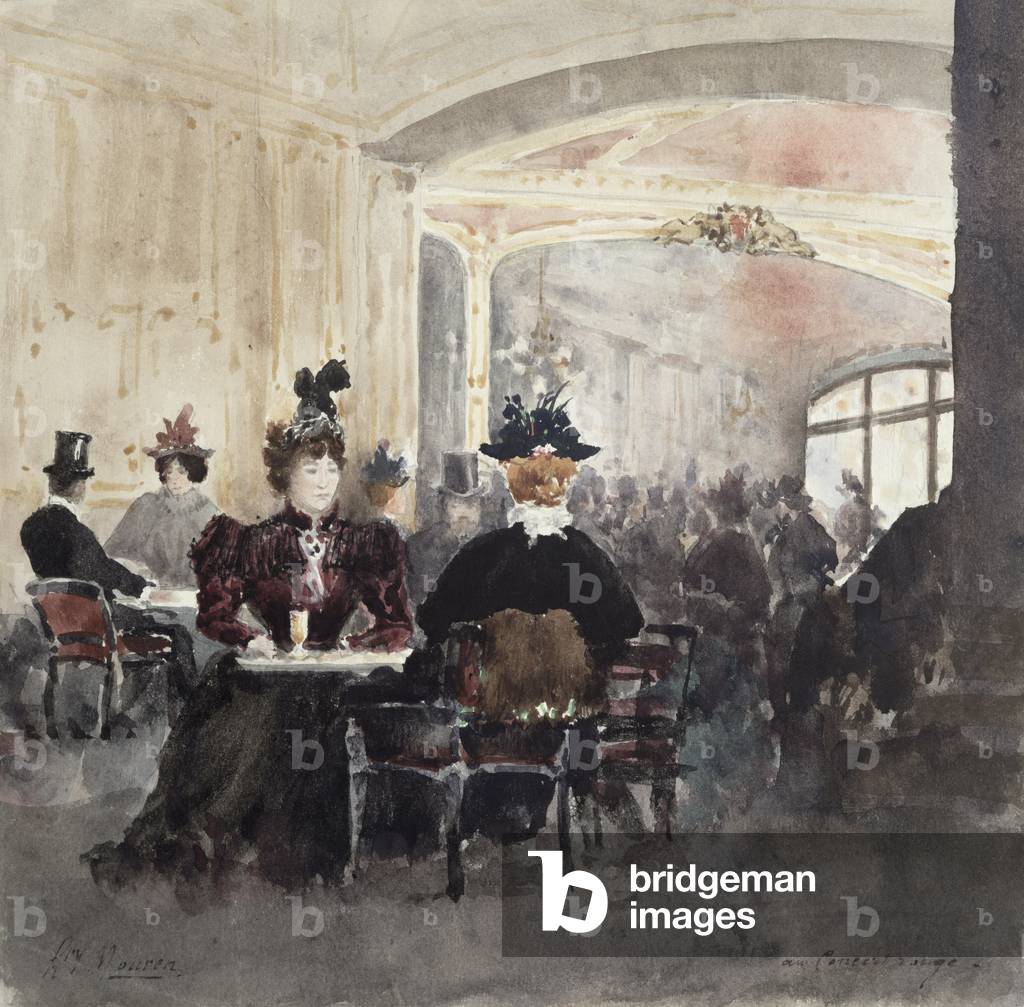 Interieur des Concert Rouge, 19. Jahrhundert (Aquarell auf Papier)