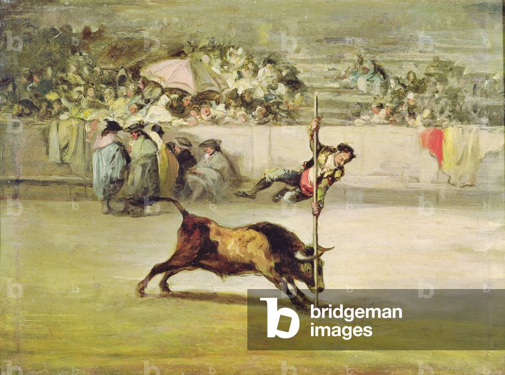 The Agility and Audacity of Juanito Apinani at the Madrid Arena (oil on canvas) 