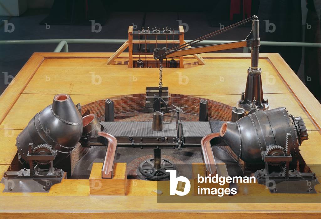 Model of the convertor invented by Henry Bessemer (1813-98) in 1855 (mixed media)