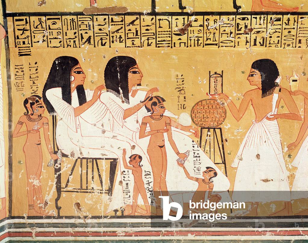 The dead, their family and their servants, from the Tomb of Ankerkhe, Workmen's Tombs, New Kingdom (mural)