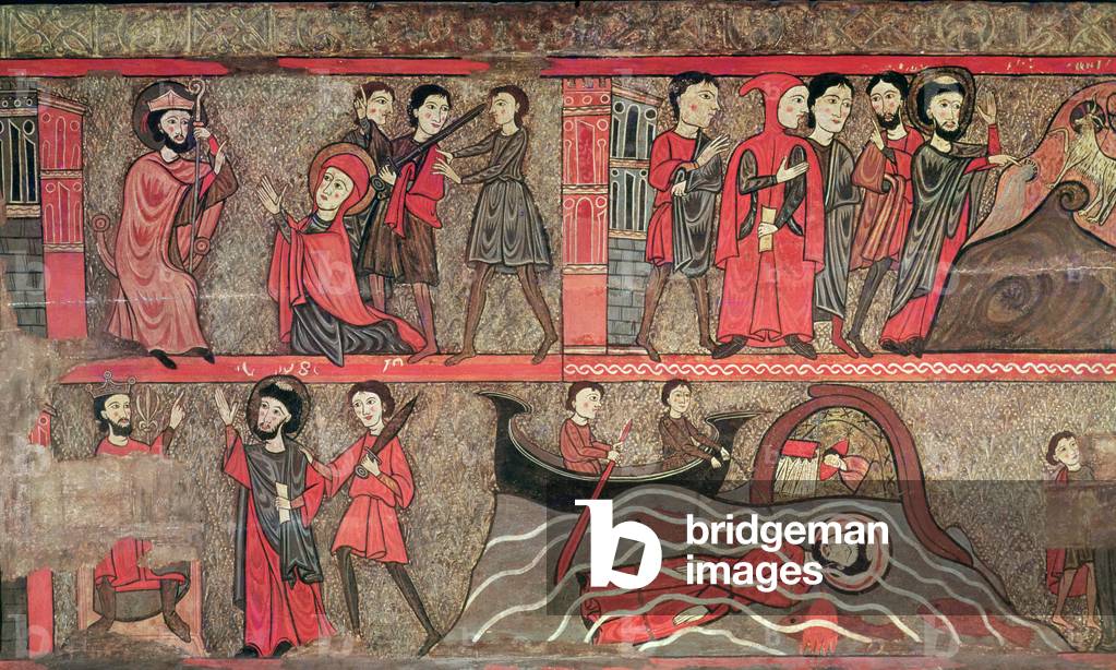 Altar Frontal with scenes from the life of Saint Clement, from the Church of Sant Climent de Taüll, Vall de Boi, Alta Ribagorça, 2nd half 13th century (tempera on panel)
