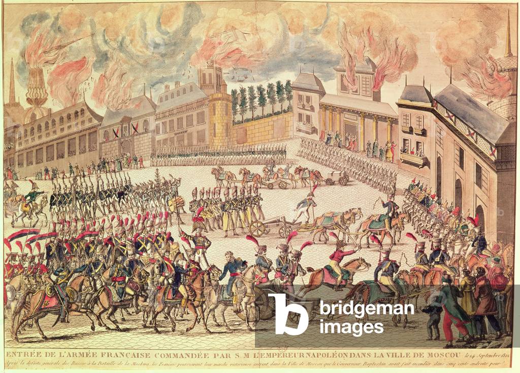 Entry of the French Army Commanded by Emperor Napoleon into Moscow, 14th September 1812 (engraving)