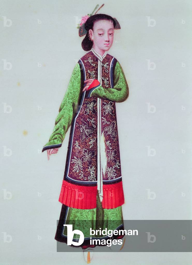 Japanese empress in imperial costume, 19th century (lithograph)