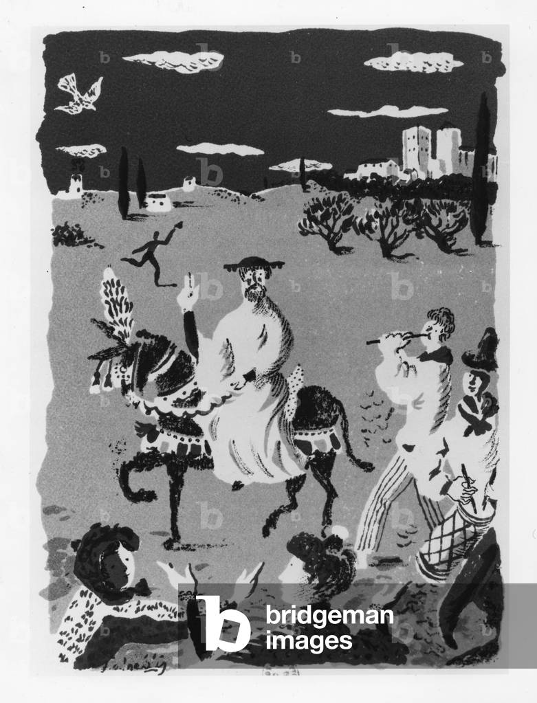 The Pope's Mule, illustration from 'Lettres de mon Moulin', by Alphonse Daudet (litho)