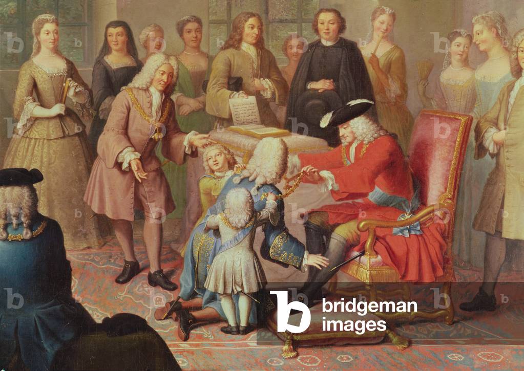 Image de Peinture représentant Philippe V d'Espagne remet la Toison d'or au maréchal de Tesse en tant qu'ambas