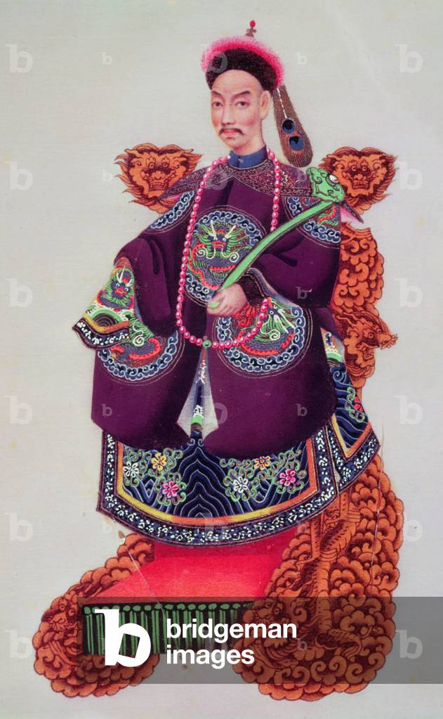 Costume of an emperor, late 18th century (gouache on paper)