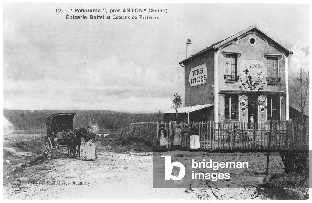 Postcard depicting a 'Panorama' near Antony, late 19th century (b/w photo)