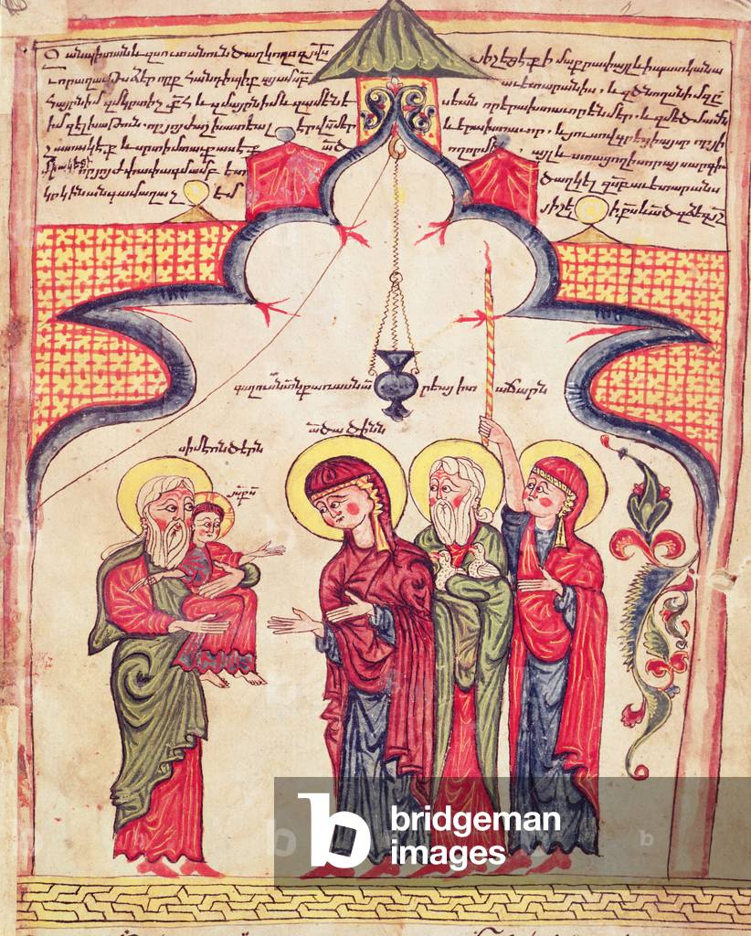 Presentation in the Temple from a Gospel, c.1200 (vellum)