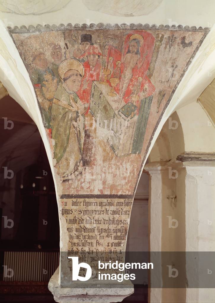 Mass of St. Gregory, mural from the crypt (fresco)