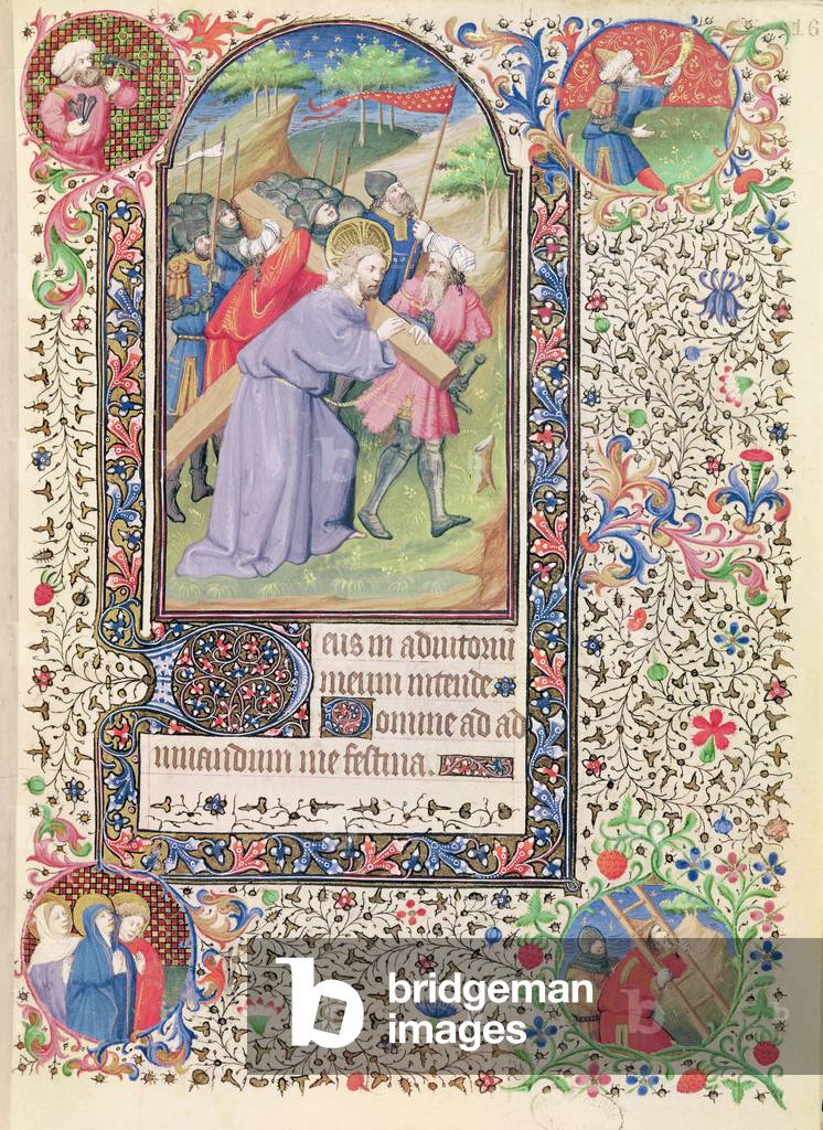 Ms 547 fol.16 Stations of the Cross,  from a Book of Hours used by a woman from Poitiers (vellum)