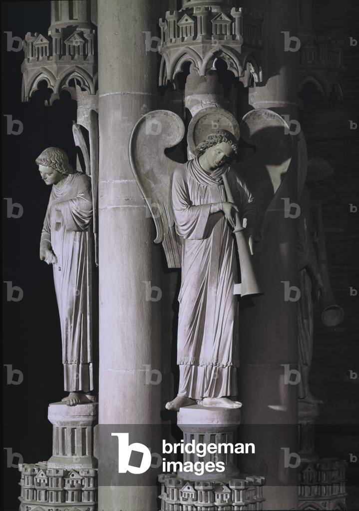 Strastbourg Catehdral: The Angels' Pillar, in the south transept, c.1230 (stone)