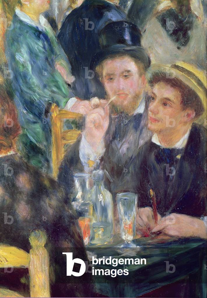 Ball at the Moulin de la Galette, detail of two seated men, 1876 (oil on canvas)