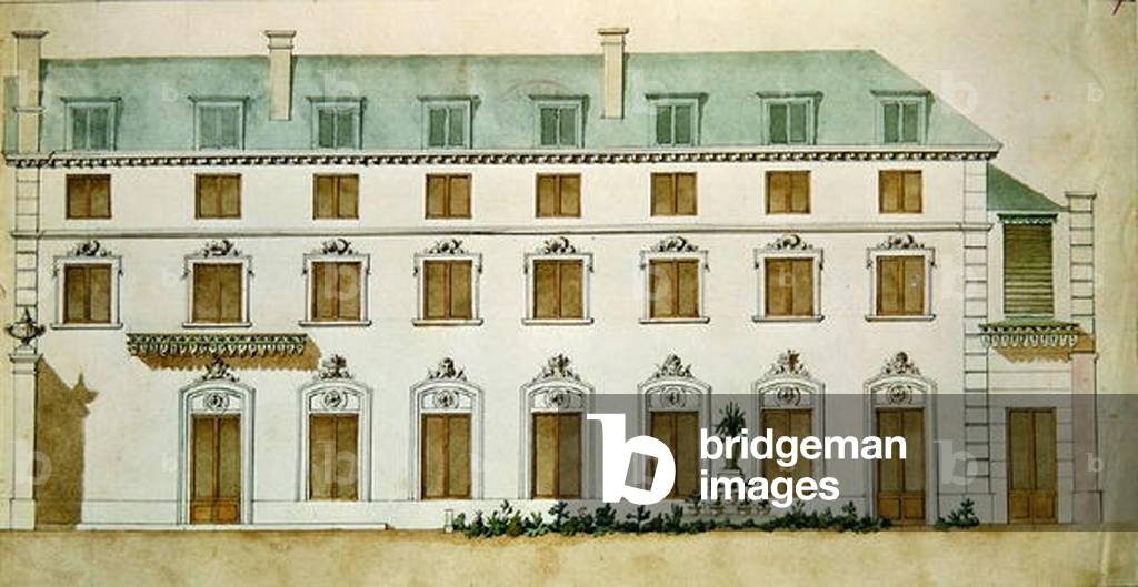 Facade of the house in rue Fortunee, bought by Honore de Balzac (1799-1850) in 1847 (w/c on paper)