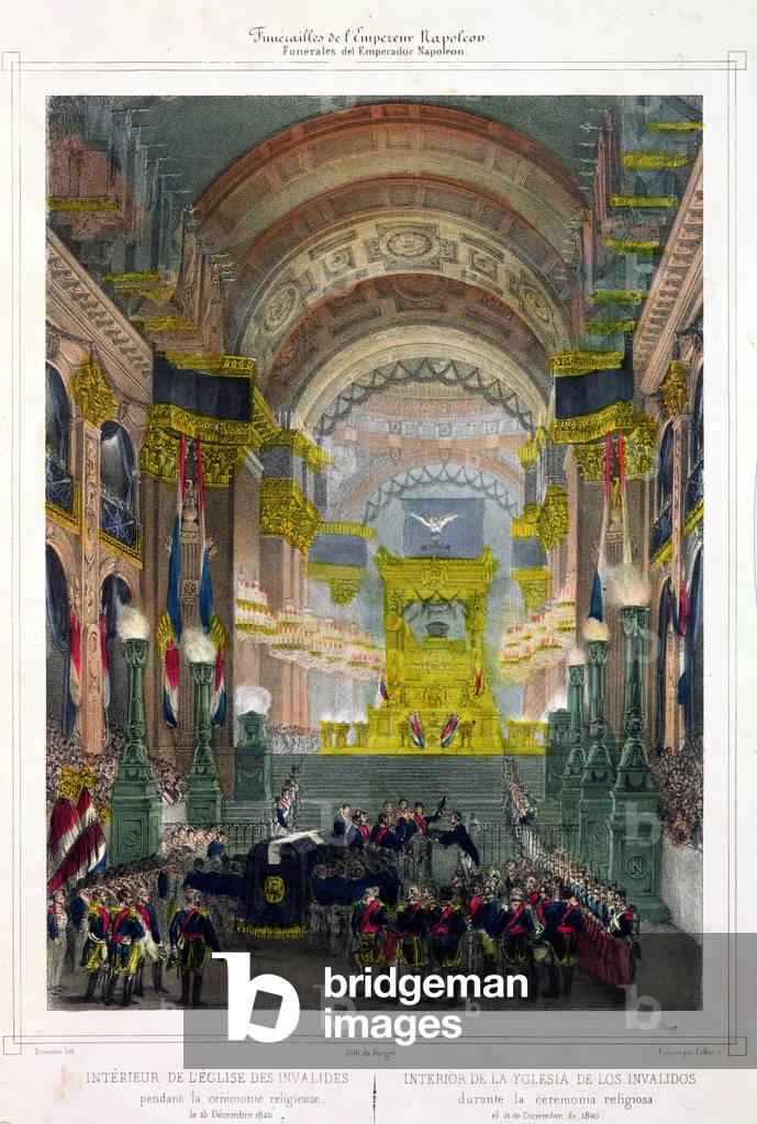 The Arrival of Napoleon Ist's Ashes at L'Eglise des Invalides, 15th December 1840 (lithograph)