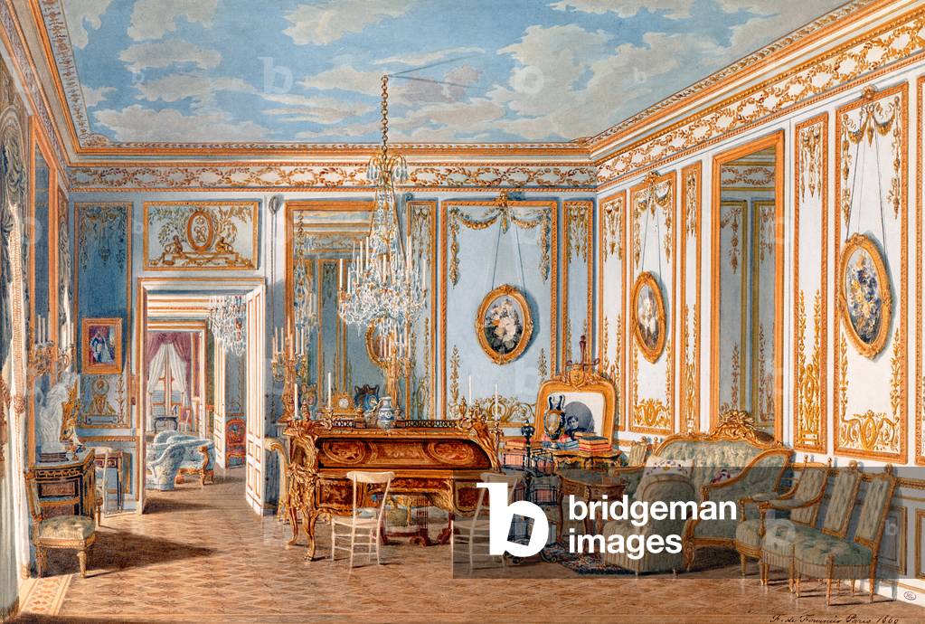 Das Studium der Kaiserin Eugenie in Saint-Cloud, 1860 (w/c auf Papier)