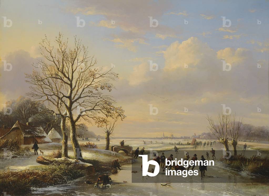 The Ice Skaters, 1850 (oil on canvas)