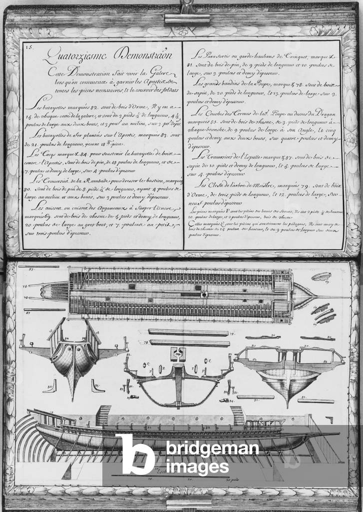 Construction of a galley, (pencil & watercolour on paper)