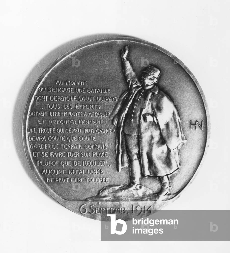 Medallion commemorating Marshal Joffre and the Battle of the Marne (bronze)