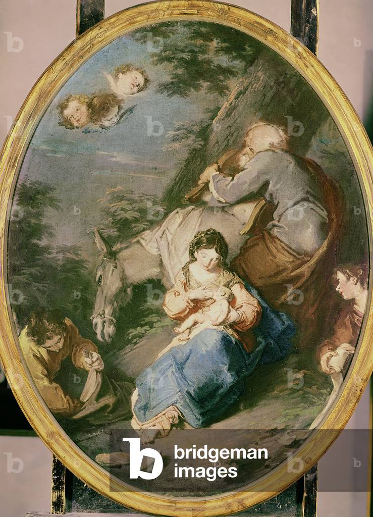 Rest during the flight to Egypt, c.1740s (oil on canvas)