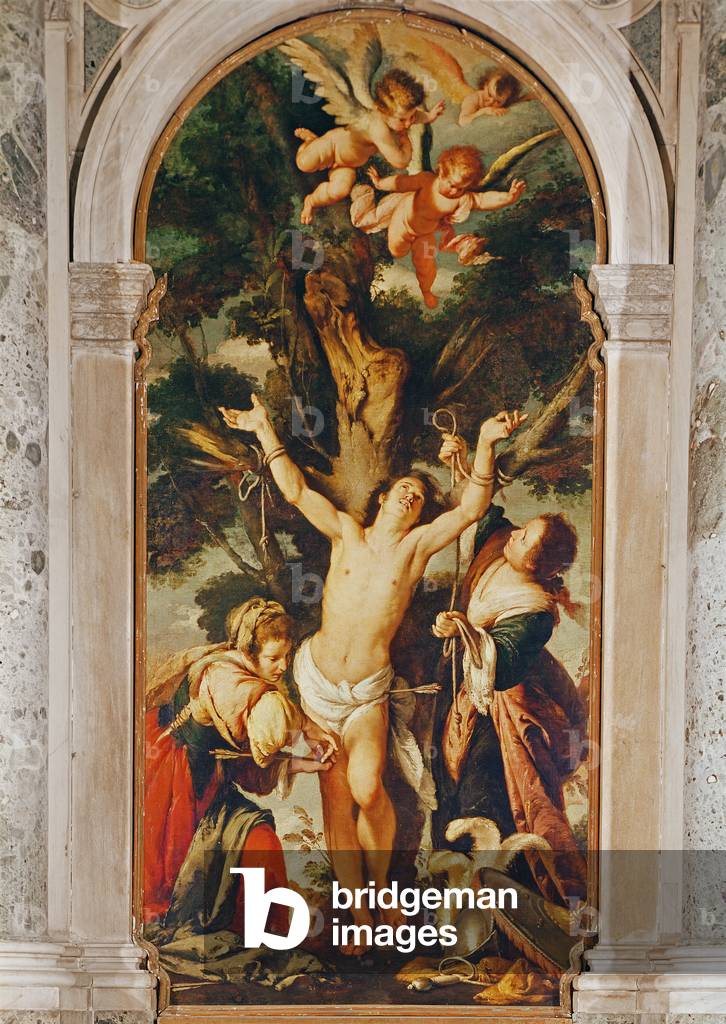 The Martyrdom of St. Sebastian in the Chapel of Benedict XIII (oil on canvas)