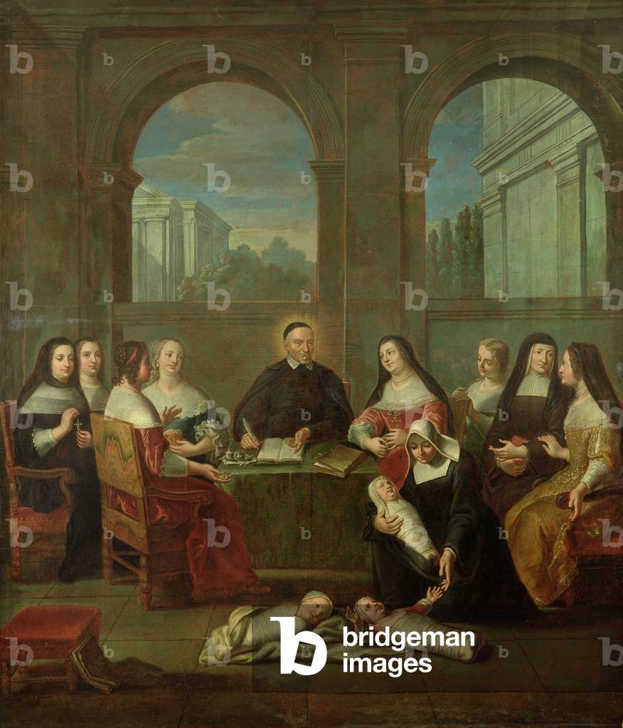 St. Vincent de Paul and the Sisters of Charity, c.1729 (oil on canvas)