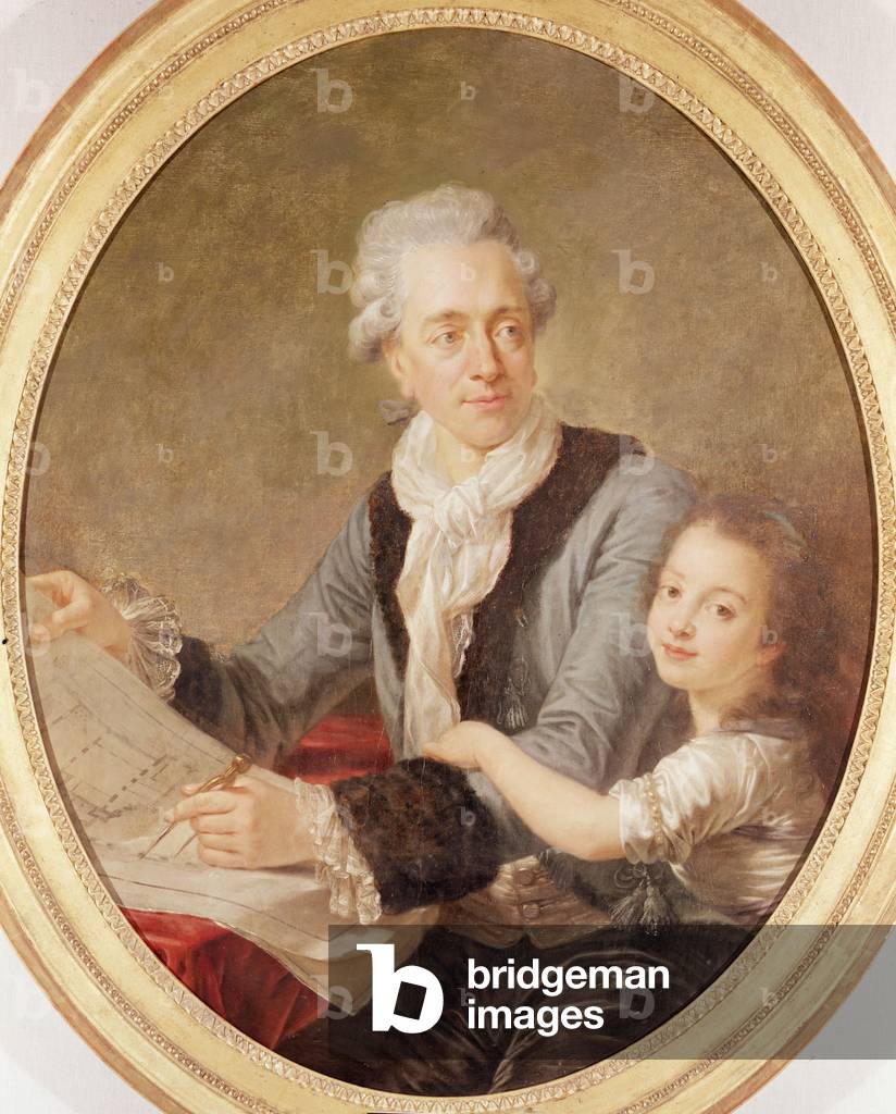 Portrait of the architect Ledoux and his daughter (oil on canvas)