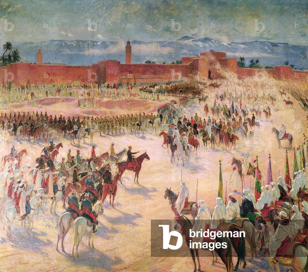 Immagine di Dipinto "L'ingresso del Generale Lyautey (1854-1934) e del Generale Mangin (1862-1925) a Marrakech