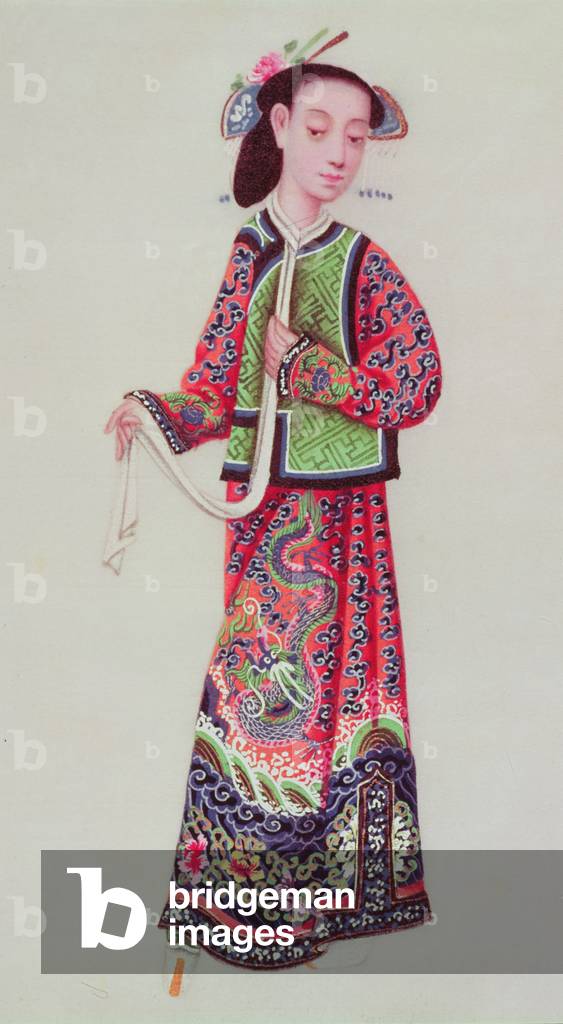 Japanese empress in imperial costume (lithograph)