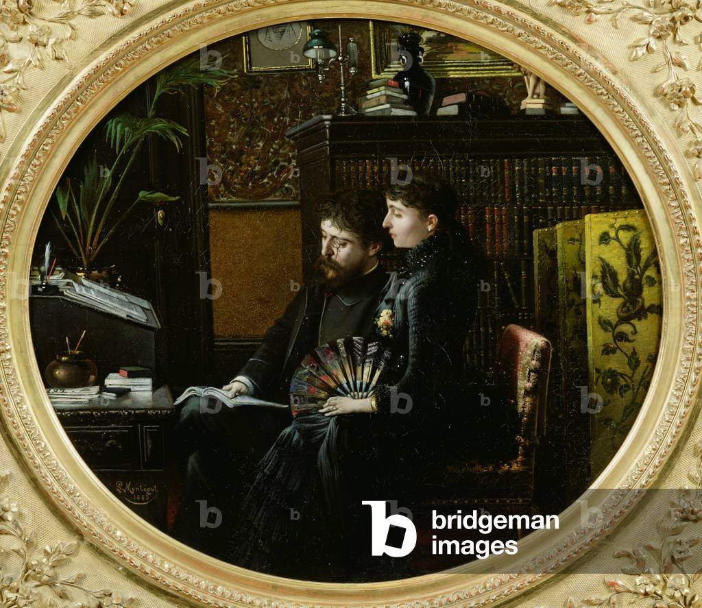 Alphonse Daudet (1840-97) und seine Frau in ihrer Studie, 1883 (öl auf leinwand)